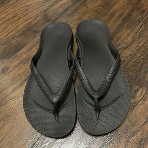 Archies Arch Support Flip Flops Black Unisex Mens 10 Womens 11 Orthotic Sandals